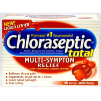 Chloraseptic Total Multi-Symptom Relief with Soothing Liquid Center Lozenges Wild Cherry 15 Ct (Pack of 6)