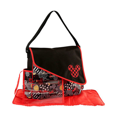Baby Storage Disney Mickey Mouse Toss Heads Print Large Diaper Bag (3pc Set)