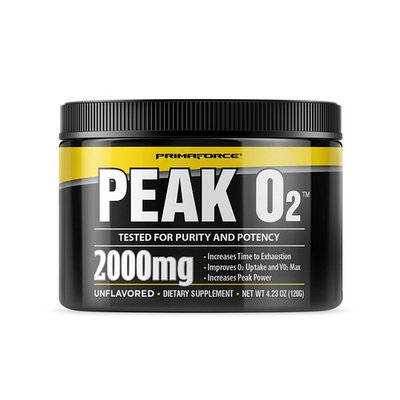 PrimaForce Peak O2 Powder Supplement, 120 Grams – Improves O2 Uptake & VO2 Max/Increases Time to Exhaustion/Enhances Peak Power