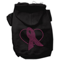 Mirage Pet Products Ribbon Rhinestone Hoodies, Size 12, Black/Pink