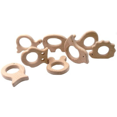 Amyster Beech Wood Charm Pendants Solid Eco-friendly Charm Jewelry Making Accories Handcrafted DIY Kits