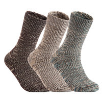 Lian LifeStyle Men's 3 Pairs Pack Wool Socks Assorted Mixed Color Size 8-11