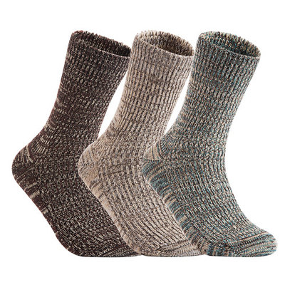 Lian LifeStyle Men's 3 Pairs Pack Wool Socks Assorted Mixed Color Size 8-11