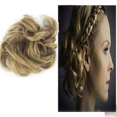 Focussexy Scrunchie Bun Up Do Hair piece Hair Ribbon Ponytail Extensions Wavy Curly or Messy 14 Difference Colors