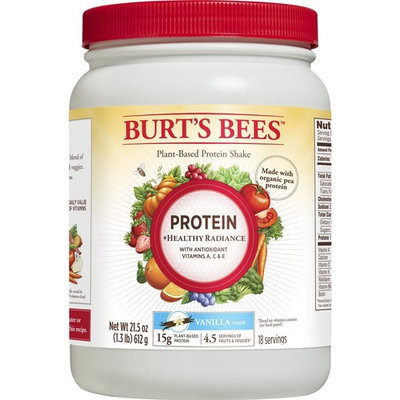 Burt's Bees Plant-Based Protein Powder, Healthy Radiance - Vegetarian Pea Protein, 21.5oz, Vanilla