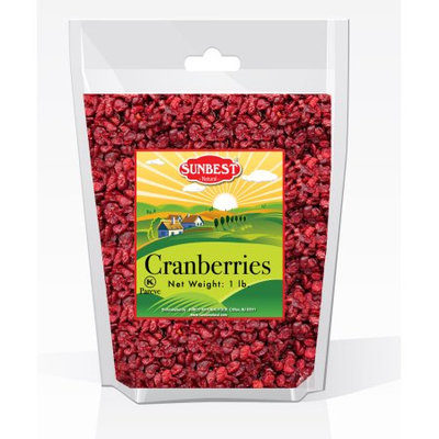 SUNBEST Dried Cranberries Sweetened, Unsulfured in Resealable Bag, Kosher Certified (1 Lb)