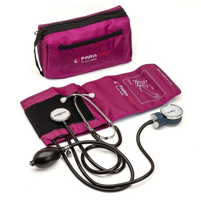 Manual Blood Pressure Cuff by Paramed – Professional Aneroid Sphygmomanometer with Carrying Case – Adult Sized Cuff – Blood Pressure Monitor Set with Stethoscope