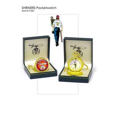 Shriners Logo Pocket Watch - Goldtone Quartz Timepiece Is The Perfect Gift