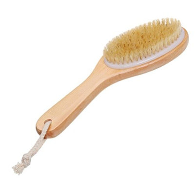 Body Natural Bristle Dry Skin Exfoliation Brush Massager Bath Shower Scrubber by Team-Management