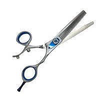 JAVEN 6 Inch Hair Thinning/Smooth Scissors Set With Zippered Leather Case Japan Hairdressing Scissors Barber Hair Salon Tools Razor Haircut Comortable Finger Rest (thinning scissors)