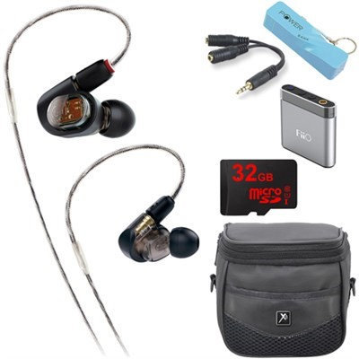 Audio-Technica ATH-E70 Professional In-Ear Monitor Headphone E6 Portable Amplifier Bundle