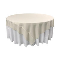 LA Linen TCpop90x90-IvoryP25 Polyester Poplin Square Tablecloth Ivory - 90 x 90 in.