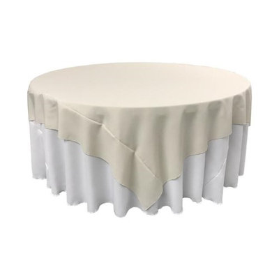 LA Linen TCpop90x90-IvoryP25 Polyester Poplin Square Tablecloth Ivory - 90 x 90 in.