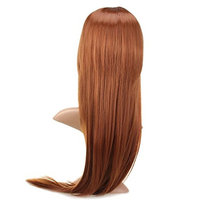 Womens Neat Bang Long Straight Hair Wigs Full Wigs by superjune