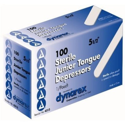 Dynarex 4313 Tongue Depressor Ster Jr 5.5