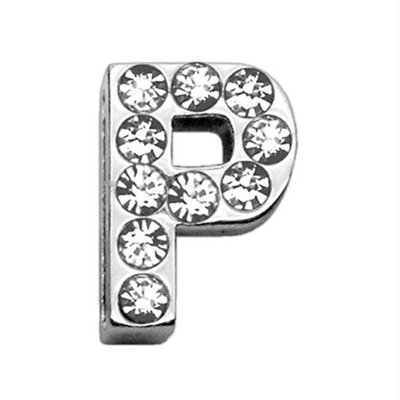 Mirage Pet Products 1803 34P .75 in. 18mm Clear Letter Sliding Charms P .75 18mm