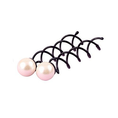 10Pcs Exquisite Pearl Spiral Hairpin Clip for DIY Hair Style Bun Stick Pick Barrette