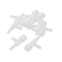10 Pcs White T Design 2 Ways Air Valve Water Hose Tube Connector for Aquarium