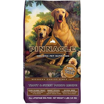 Pinnacle Grain Free All Life Stage Grain-Free Trout & Sweet Potato Recipe Dry Dog Food, 4 Lb