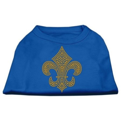 Ahi Gold Fleur de Lis Rhinestone Shirts Blue XS (8)
