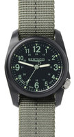 Bertucci Mens DX3 Plus Resin Case and Green Nylon Strap Black Watch - 11040