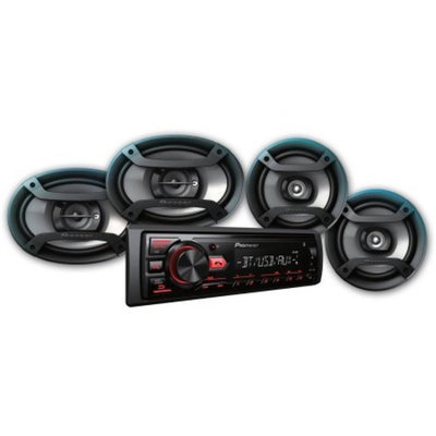 Pioneer Bluetooth Car Stereo Receiver Bundle with Two 6.5