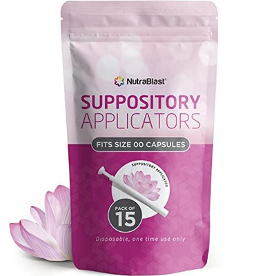 NutraBlast Disposable Vaginal Suppository Applicators (15-Pack) | Fits Most Brands, Pills, Tablets and Boric Acid Suppositories | Individually Wrapped