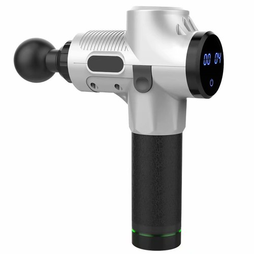 Massage gun electric muscle Percussion Vibration Physiotherapy Therapy  Massage Training Shock Gun Athlete Sports Recovery Muscle Body Relax  Massager With 6 Heads Gray 24V [name: size value: size-24v]