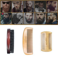 Beard Grooming & Trimming Kit for Men Care - 3Pcs Resin Handle Shaving Shave Brush Black Badger Hair Barber Salon Tool for Shaping & Styling by Alonea