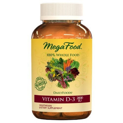 MegaFood - Vitamin D3 2000 IU, Support for Immune Health, Bone Strength, Hormone Production with Organic Herbs and Food, Vegetarian, Gluten-Free, Non-GMO, 60 Tablets (FFP)