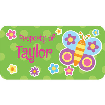 Personalized Kids Property Labels, Butterfly