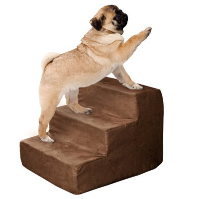 Trademark Global Llc High Density Foam Pet Stairs 3 Steps with Machine Washable Zippered Removeable Micro-Fiber Cover with non-slip bottom by PETMAKER