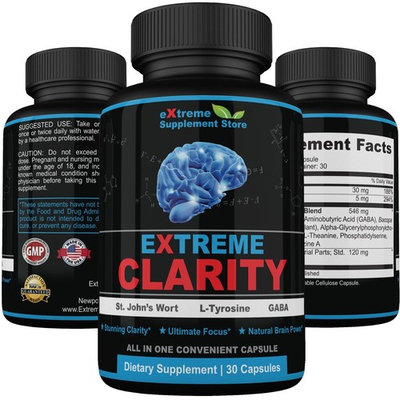 Extreme Clarity Best Brain Booster Supplements Organic No Gluten. Our Natural Brain Supplement Provides A Natural Calm Mental Clarity and Energy. Natural Brain Booster Function Supplement Nootropic