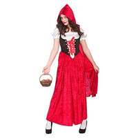 Ladies Deluxe Red Riding Hood Costume for Fairytale Nursery Rhyme Fancy Dress (M) Medium UK 14-16 Bust 38-40