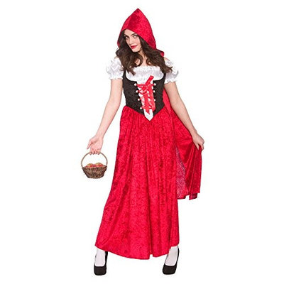 Ladies Deluxe Red Riding Hood Costume for Fairytale Nursery Rhyme Fancy Dress (M) Medium UK 14-16 Bust 38-40