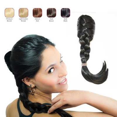 Buy 2 Hollywood Hair French Plat Hair Piece and get 1 Double Braid Headband - Bold Black (Pack of 3)