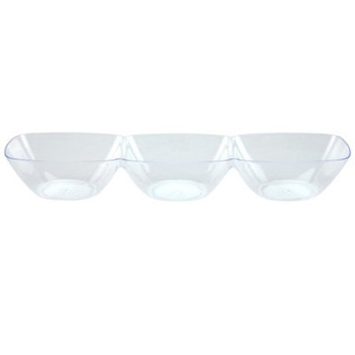 Lillian Caterware, Mini 3 Compartment Dip Dish, Clear, Ct
