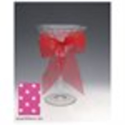Set of 4 Jolie Martini Drinking Glasses with Pink Dot Print Bows 7.25 ounces