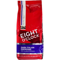 Eight O'clock Coffee Company Eight O'Clock Dark Italian Espresso Roast Whole Bean Coffee, Dark Roasted, 32 oz