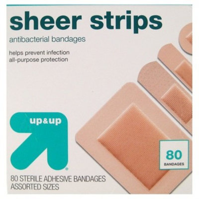 Antibacterial Sheer Bandages - 80 ct - up & upâ¢