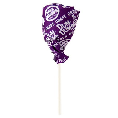 Spangler Candy Company Dum Dums Color Party Lolipops, Purple, Grape Flavor, 12.8 oz, 75 Count Bag