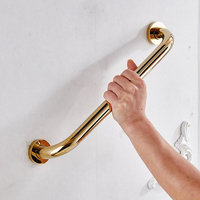 Ollypulse Solid Brass Concealed Wall Mounted Bathroom Grab Bar, Titanium Gold Finish, 18 Inches