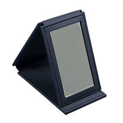Lucrin Beauty Case Rectangular Pocket Mirror Smooth Cow Leather Burgundy Brown (Burgundy) PM1095_VCLS_BDX