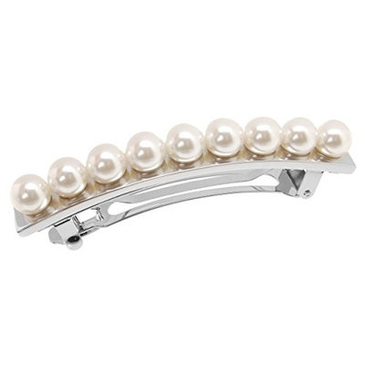L. Erickson Pearl and Metal Barrette - Pearl/Silver