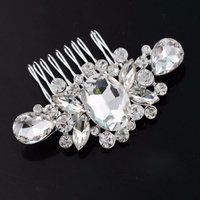 Feshionn Iobi Facets Crystal and Silver Plated Hair Comb Silver
