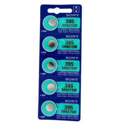 Sony Silver Oxide 1.55V Batteries Size SR927SW (395) (Pack of 5)
