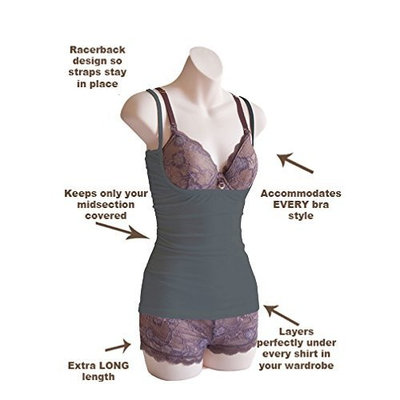 Naked Nursing Tank - Open Busted Breastfeeding Tank Top, Layering Cami & Maternity Undershirt - Bamboo/Cotton