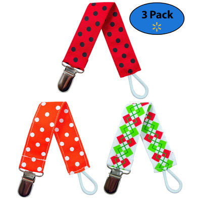 EliteBaby Unisex Pacifier Clip Holder, 3 Pack Teething Toys, Soothie Pacifiers, Baby Blanket, & Baby Bibs Stainless Steel Clasp Baby Gift