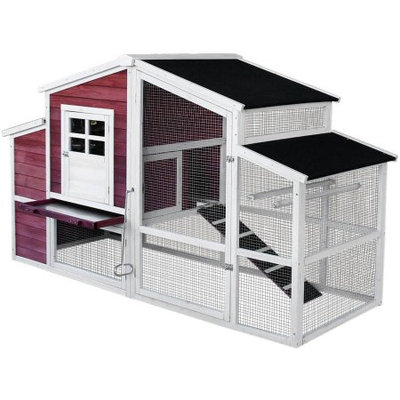 Merax Wooden Waterproof Chicken Coop Backyard Nest Box Wood Hen House Poultry Cage Hutch Pet Cage for Small Animals, Box 3 of 3