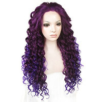 Ebingoo Women's Lace Front Wig Purple Ombre Synthetic Curly Wigs N18 3700
